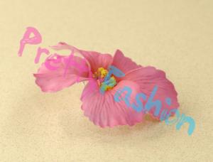 Заколка-цветок "Гибискус розовый". 